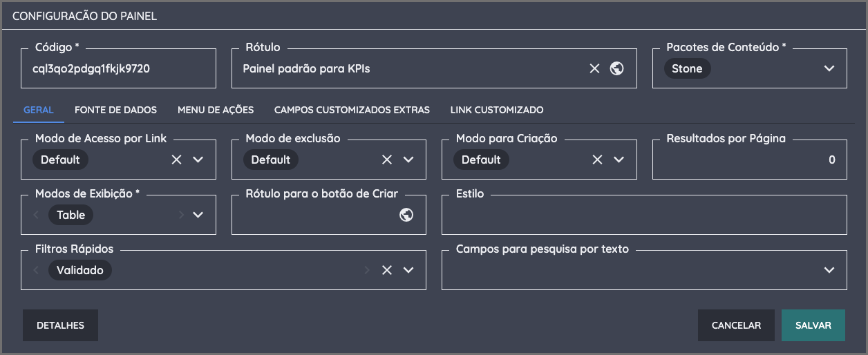 Configuração Geral